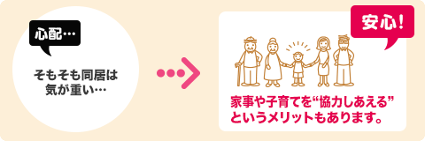 家事や子育てを“協力しあえる”というメリットもあります。